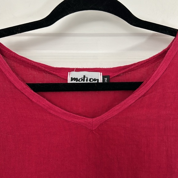 MOTION - lagen look pink top oversize onesize (see measures) linen blend vintage - Picture 5 of 7
